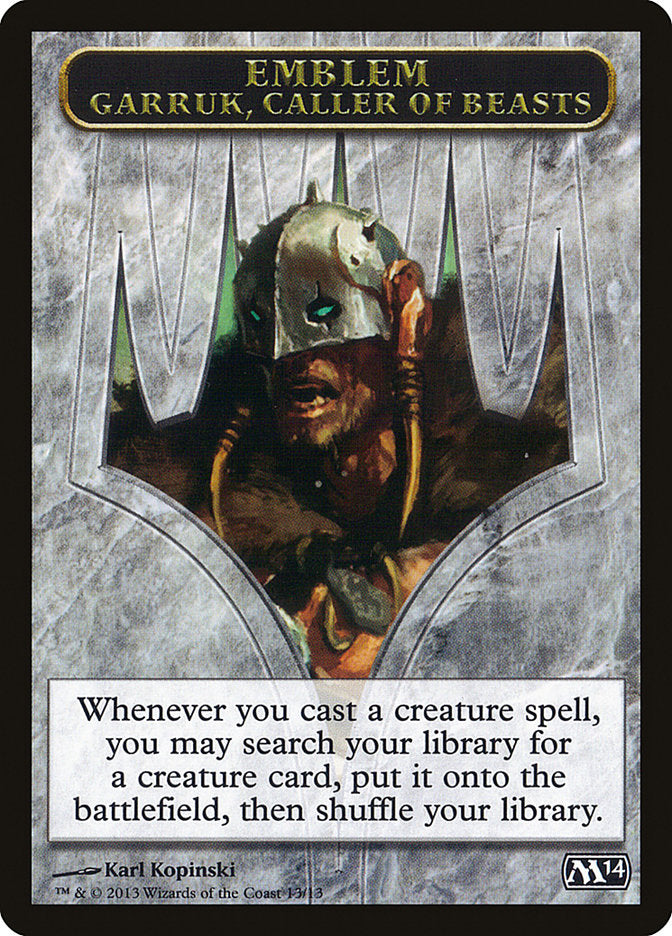 Garruk, Caller of Beasts Emblem [Magic 2014 Tokens] | KingTCG.ca