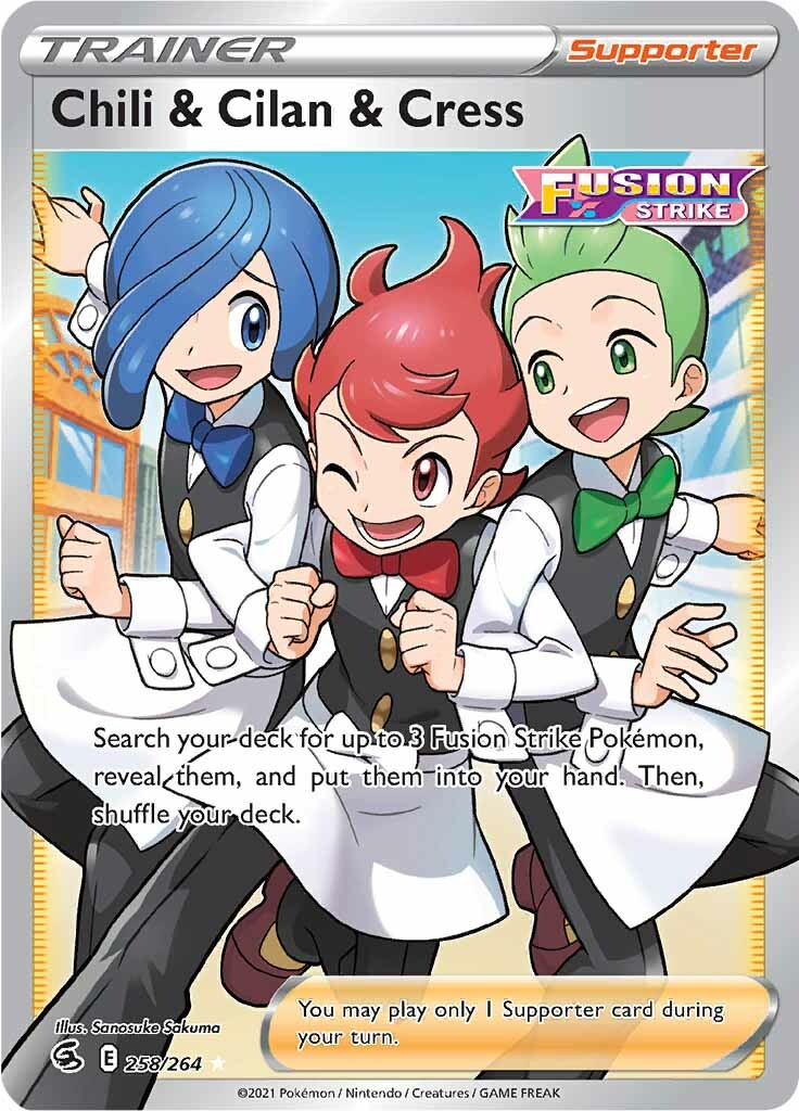 Chili & Cilan & Cress (258/264) [Sword & Shield: Fusion Strike] | KingTCG.ca