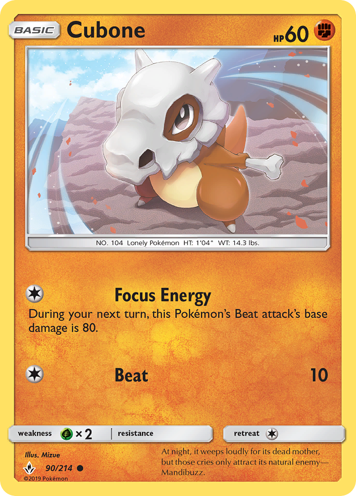 Cubone (90/214) [Sun & Moon: Unbroken Bonds] | KingTCG.ca