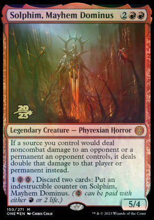 Solphim, Mayhem Dominus [Phyrexia: All Will Be One Prerelease Promos] | KingTCG.ca