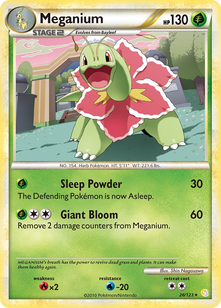 Meganium (26/123) (Theme Deck Exclusive) [HeartGold & SoulSilver: Base Set] | KingTCG.ca