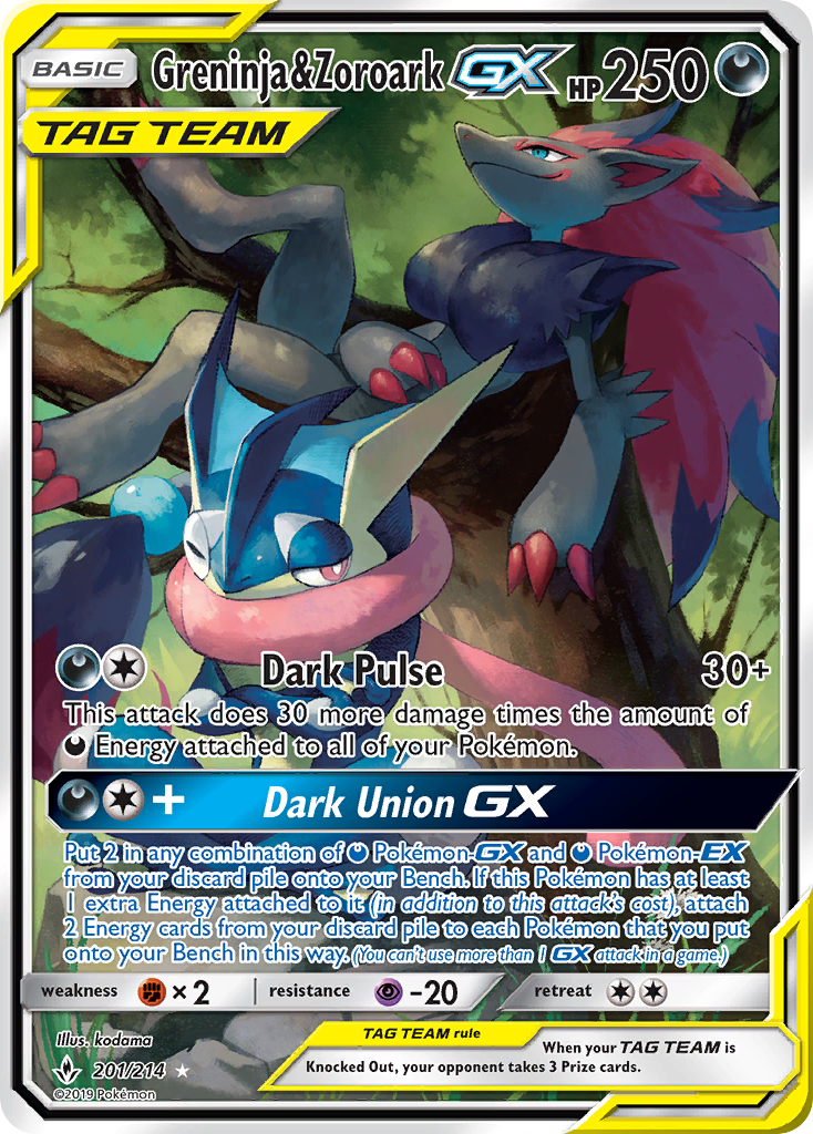 Greninja & Zoroark GX (201/214) [Sun & Moon: Unbroken Bonds] | KingTCG.ca