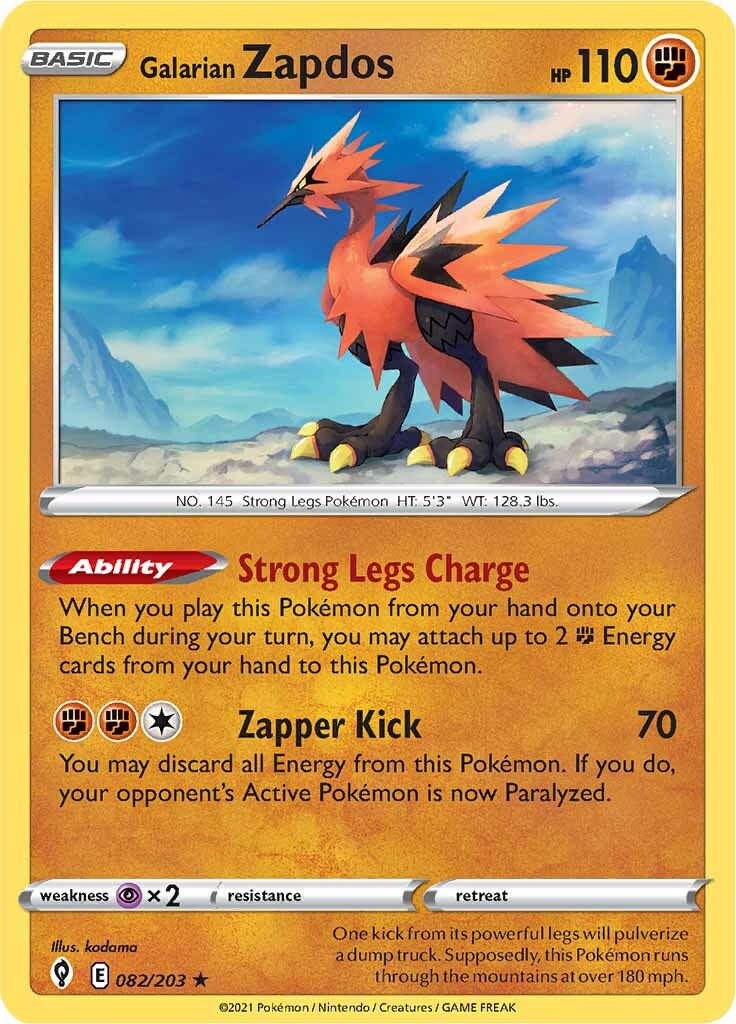 Galarian Zapdos (082/203) [Sword & Shield: Evolving Skies] | KingTCG.ca