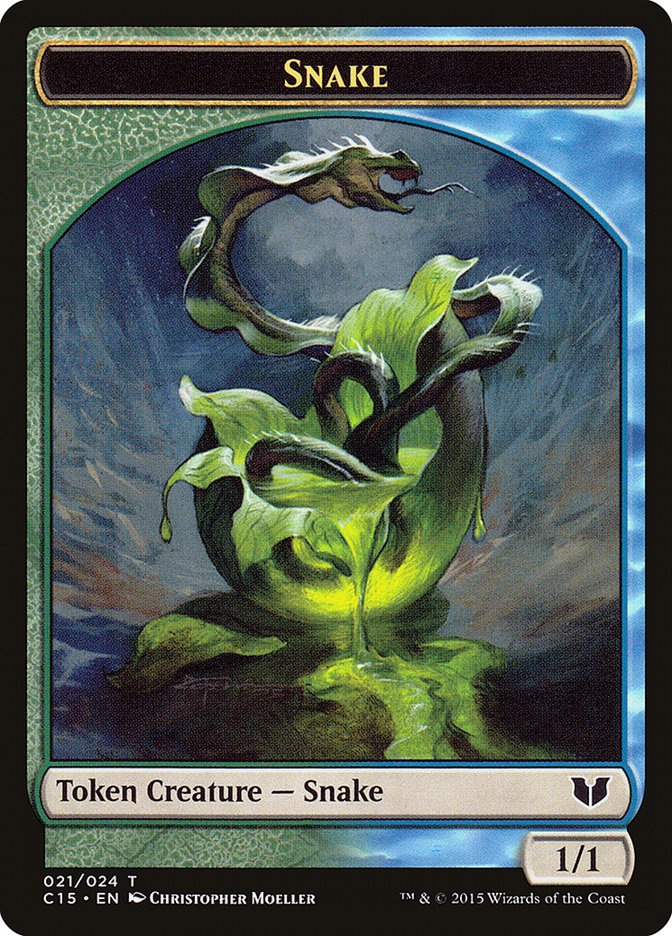 Snake (021) // Saproling Double-Sided Token [Commander 2015 Tokens] | KingTCG.ca