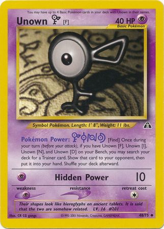 Unown [F] (48/75) [Neo Discovery] | KingTCG.ca