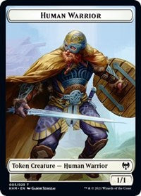 Human Warrior // Emblem - Kaya, the Inexorable Double-sided Token [Kaldheim Tokens] | KingTCG.ca