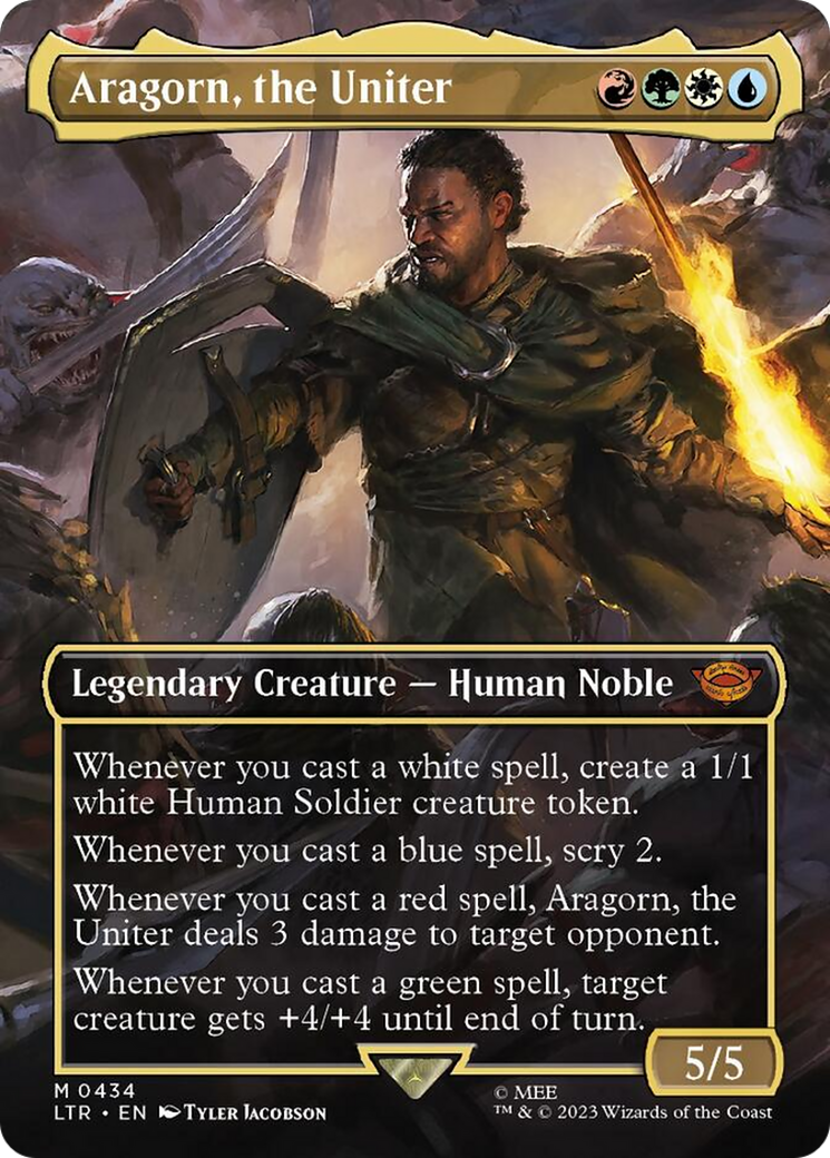 Aragorn, the Uniter (Borderless Alternate Art) [The Lord of the Rings: Tales of Middle-Earth] | KingTCG.ca