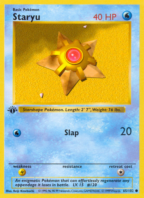 Staryu (65/102) [Base Set 1st Edition] | KingTCG.ca