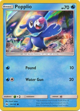 Popplio (39/149) (Water Web Holo) [Sun & Moon: Base Set] | KingTCG.ca