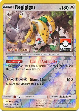 Regigigas (84/111) (League Promo 4th Place) [Sun & Moon: Crimson Invasion] | KingTCG.ca