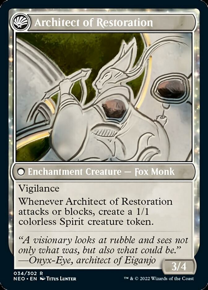 The Restoration of Eiganjo // Architect of Restoration [Kamigawa: Neon Dynasty] | KingTCG.ca