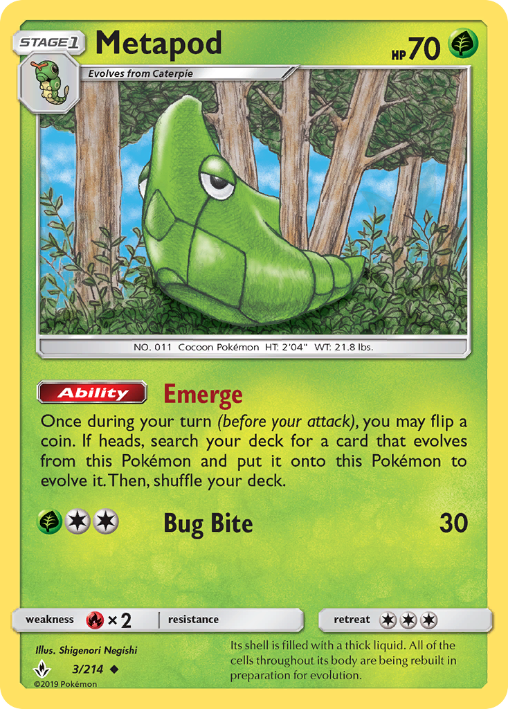 Metapod (3/214) [Sun & Moon: Unbroken Bonds] | KingTCG.ca