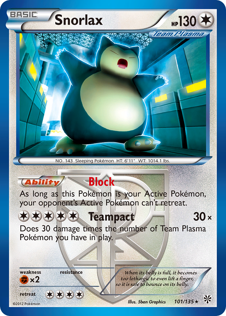 Snorlax (101/135) [Black & White: Plasma Storm] | KingTCG.ca