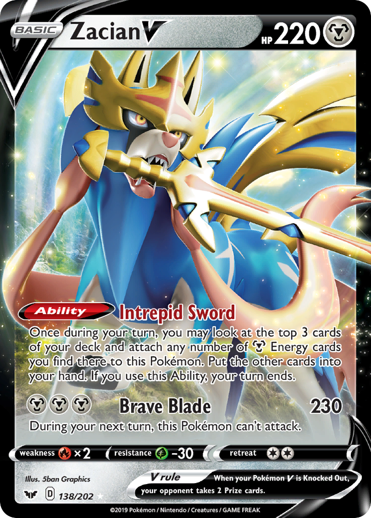 Zacian V (138/202) [Sword & Shield: Base Set] | KingTCG.ca