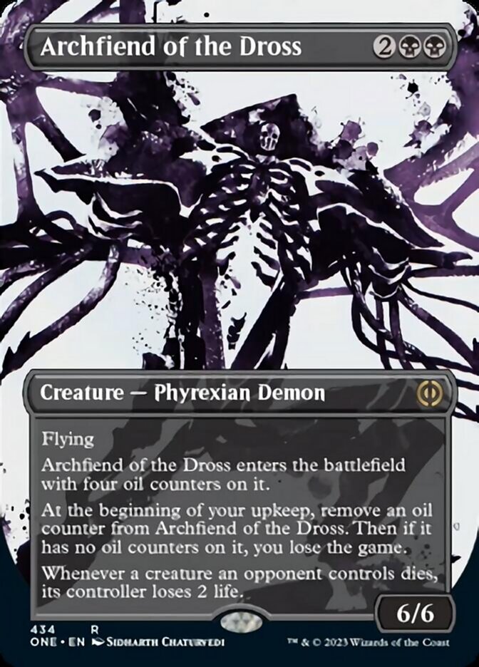 Archfiend of the Dross (Borderless Ichor Step-and-Compleat Foil) [Phyrexia: All Will Be One] | KingTCG.ca