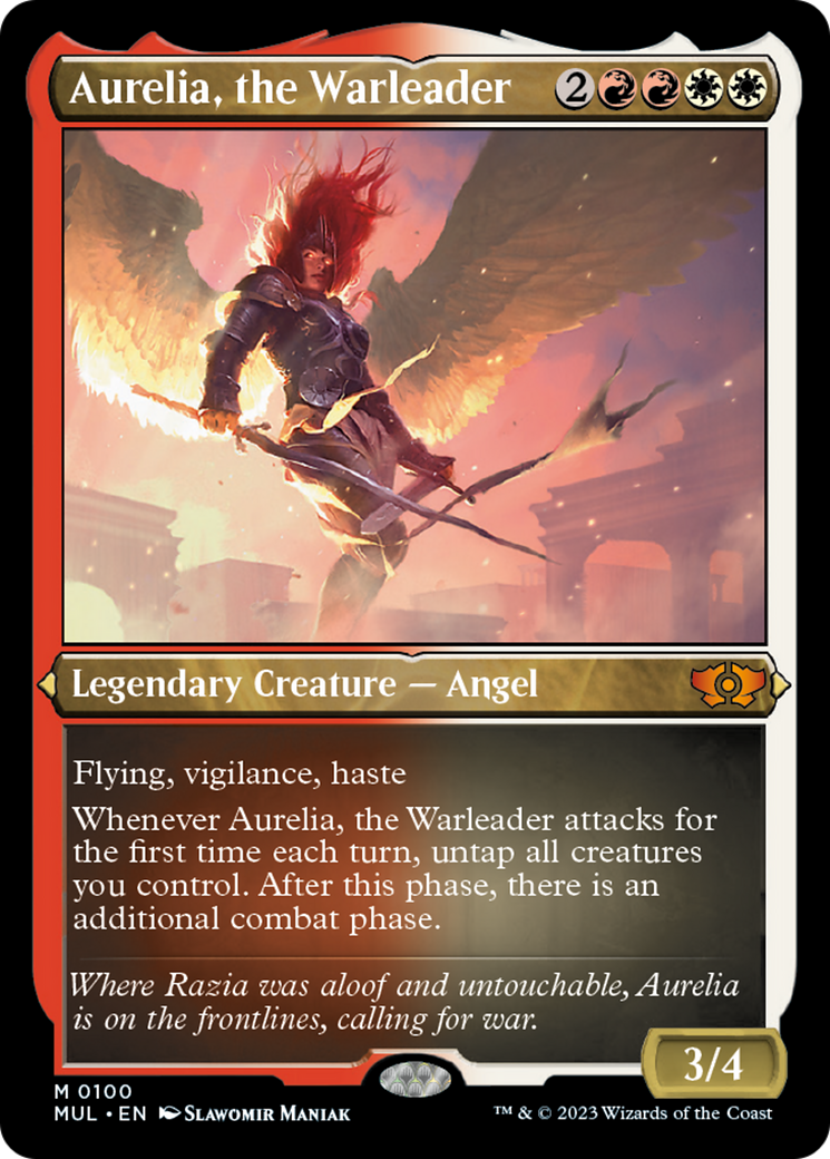 Aurelia, the Warleader (Foil Etched) [Multiverse Legends] | KingTCG.ca