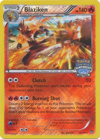 Blaziken (14/111) (National Championship Promo) [XY: Furious Fists] | KingTCG.ca