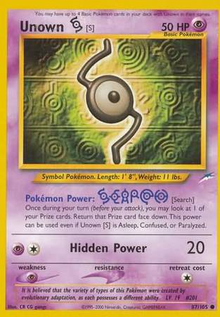 Unown [S] (87/105) [Neo Destiny] | KingTCG.ca