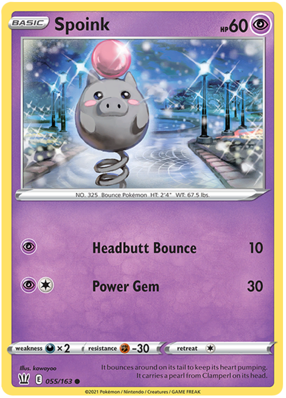 Spoink (055/163) [Sword & Shield: Battle Styles] | KingTCG.ca