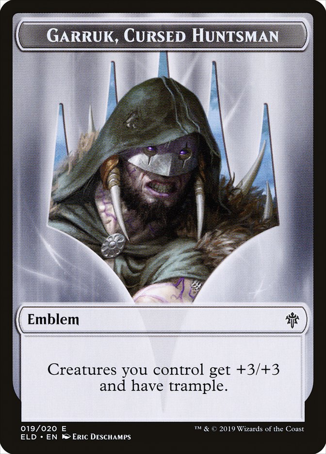 Garruk, Cursed Huntsman Emblem [Throne of Eldraine Tokens] | KingTCG.ca