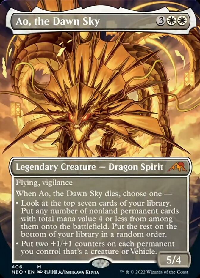 Ao, the Dawn Sky (Borderless) [Kamigawa: Neon Dynasty] | KingTCG.ca