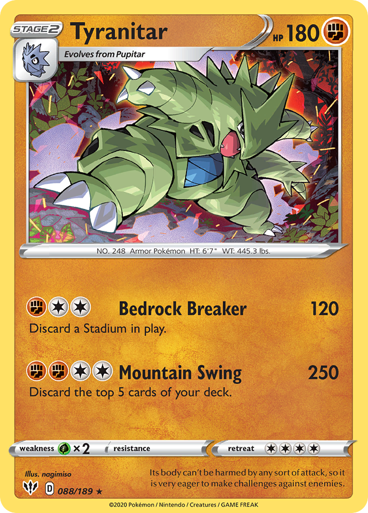 Tyranitar (88/189) [Sword & Shield: Darkness Ablaze] | KingTCG.ca