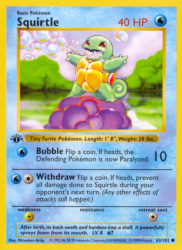 Squirtle (63/102) [Base Set 1st Edition] | KingTCG.ca