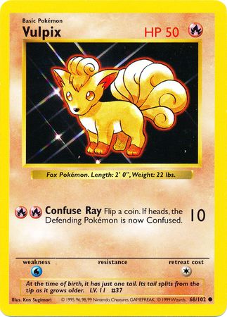 Vulpix (68/102) [Base Set (Shadowless)] | KingTCG.ca