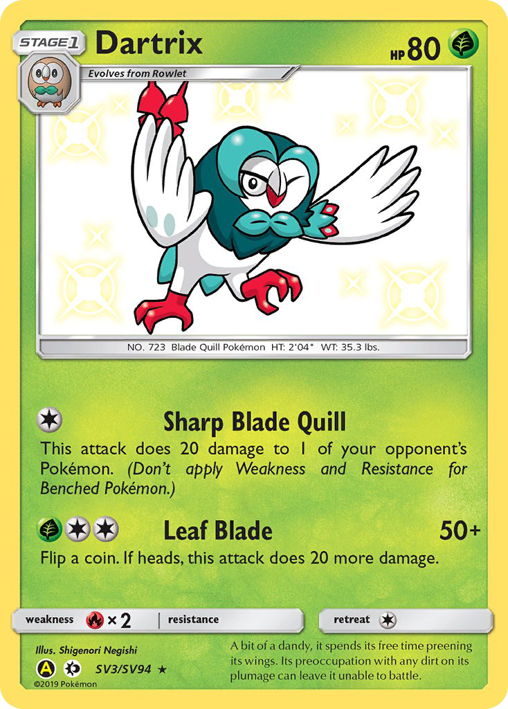 Dartrix (SV3/SV94) [Sun & Moon: Hidden Fates - Shiny Vault] | KingTCG.ca