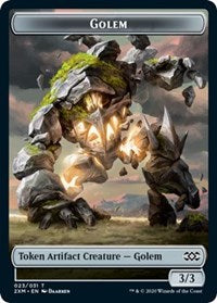 Golem // Elf Warrior Double-sided Token [Double Masters Tokens] | KingTCG.ca