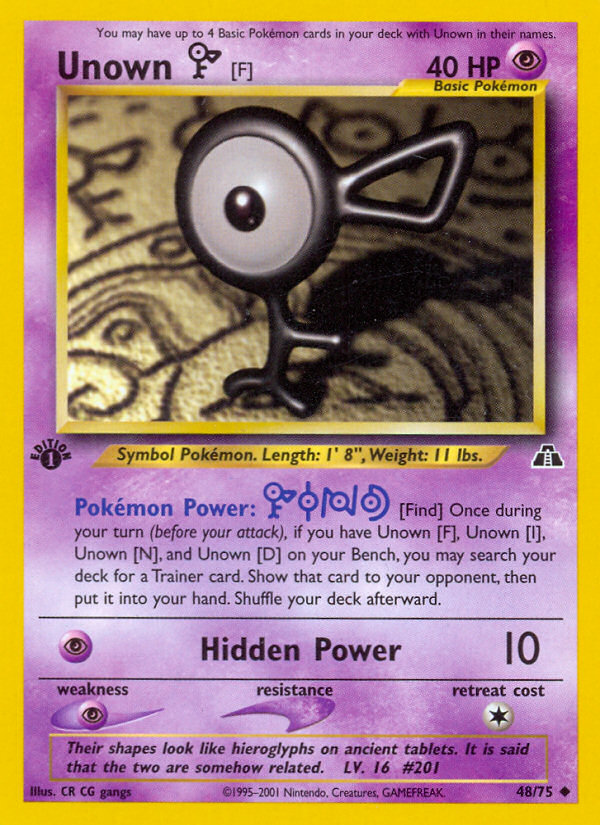 Unown [F] (48/75) [Neo Discovery 1st Edition] | KingTCG.ca