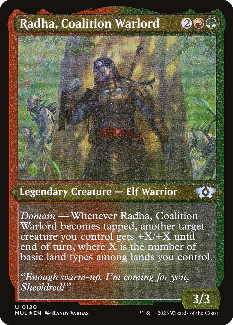 Radha, Coalition Warlord (Foil Etched) [Multiverse Legends] | KingTCG.ca