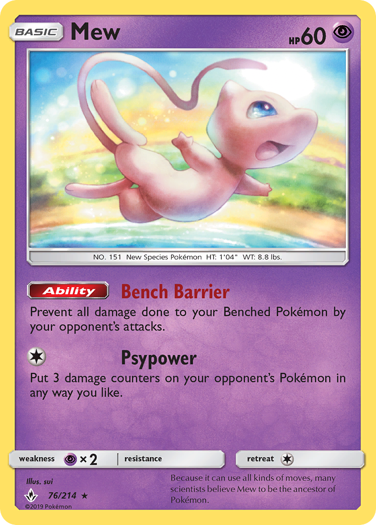 Mew (76/214) [Sun & Moon: Unbroken Bonds] | KingTCG.ca