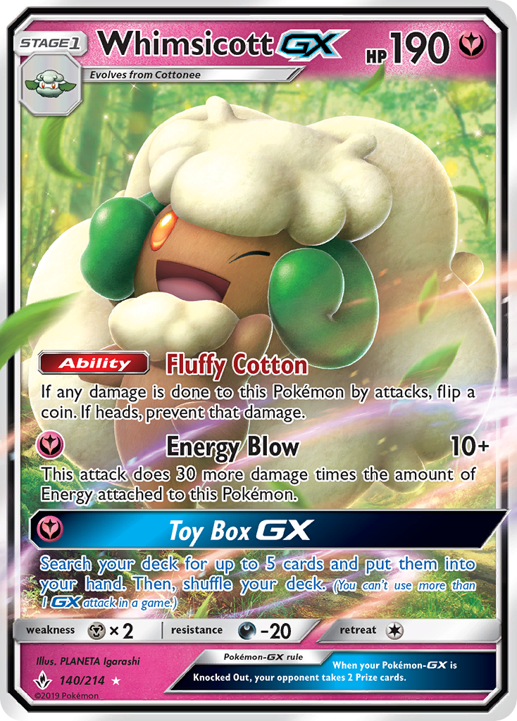 Whimsicott GX (140/214) [Sun & Moon: Unbroken Bonds] | KingTCG.ca