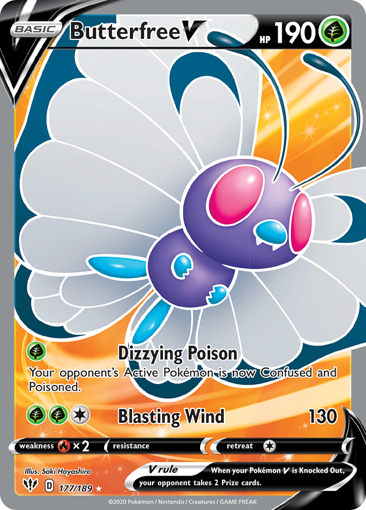 Butterfree V (177/189) [Sword & Shield: Darkness Ablaze] | KingTCG.ca