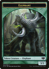 Elephant // Elf Warrior Double-sided Token [Commander 2014 Tokens] | KingTCG.ca