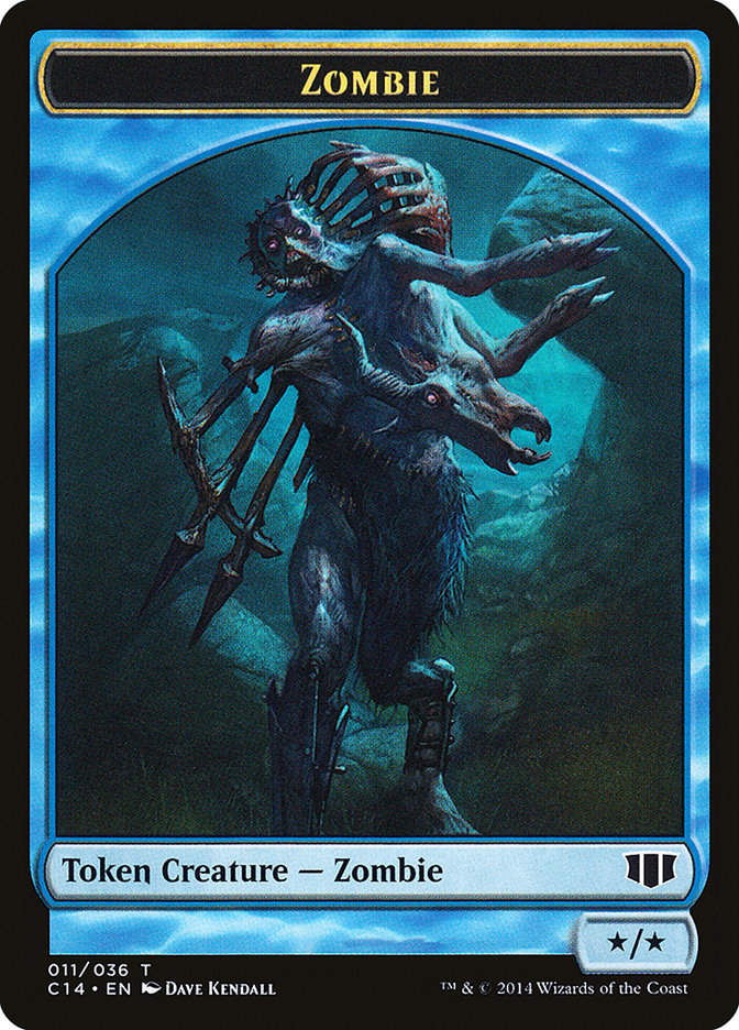 Teferi, Temporal Archmage Emblem // Zombie (011/036) Double-sided Token [Commander 2014 Tokens] | KingTCG.ca