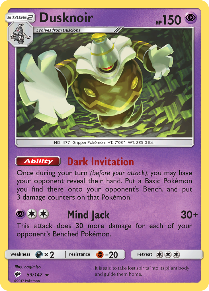 Dusknoir (53/147) [Sun & Moon: Burning Shadows] | KingTCG.ca