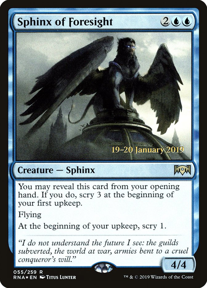 Sphinx of Foresight [Ravnica Allegiance Prerelease Promos] | KingTCG.ca