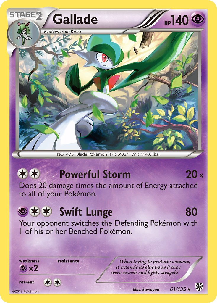 Gallade (61/135) (Cosmos Holo) (Blister Exclusive) [Black & White: Plasma Storm] | KingTCG.ca