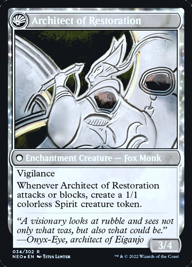 The Restoration of Eiganjo // Architect of Restoration [Kamigawa: Neon Dynasty Prerelease Promos] | KingTCG.ca