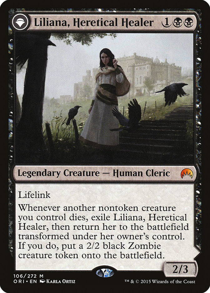 Liliana, Heretical Healer // Liliana, Defiant Necromancer [Magic Origins] | KingTCG.ca