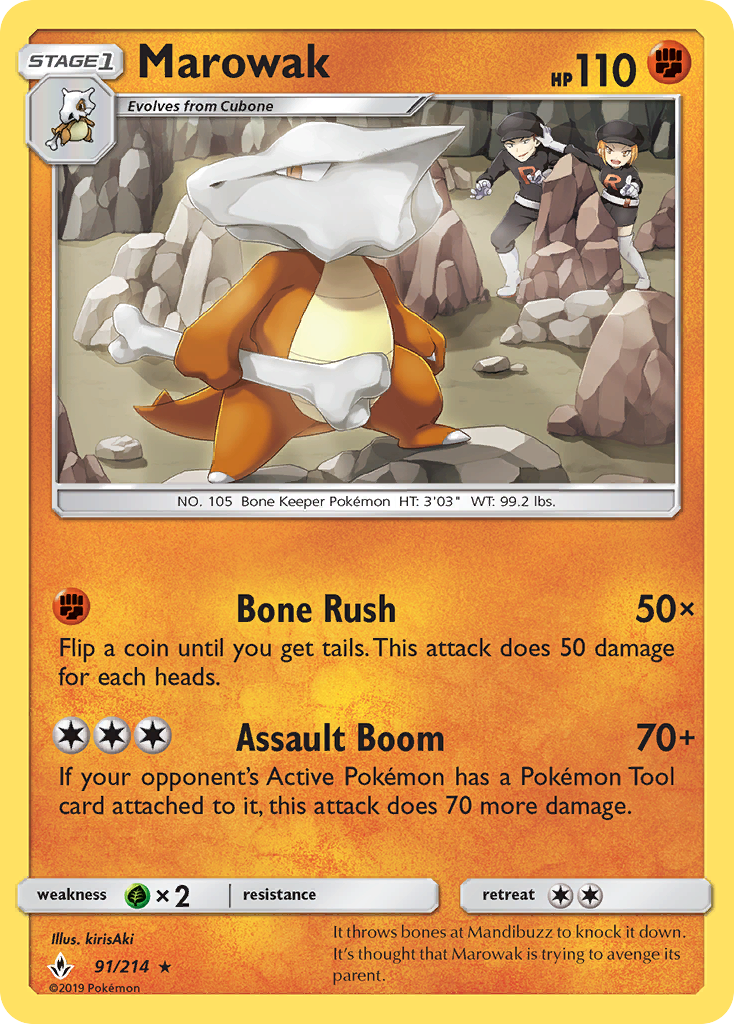 Marowak (91/214) [Sun & Moon: Unbroken Bonds] | KingTCG.ca