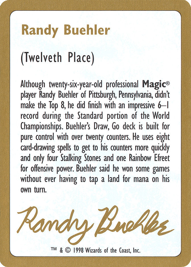 Randy Buehler Bio [World Championship Decks 1998] | KingTCG.ca