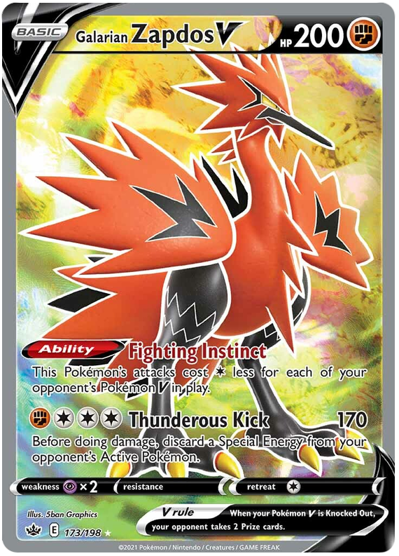 Galarian Zapdos V (173/198) [Sword & Shield: Chilling Reign] | KingTCG.ca