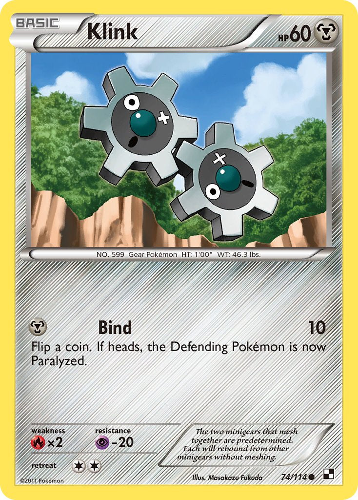 Klink (74/114) (Cracked Ice Holo) (Blister Exclusive) [Black & White: Base Set] | KingTCG.ca