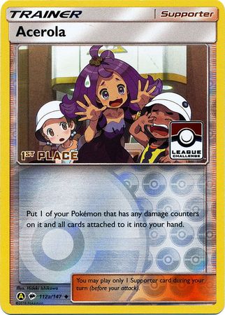 Acerola (112a/147) (League Promo 1st Place) [Sun & Moon: Burning Shadows] | KingTCG.ca