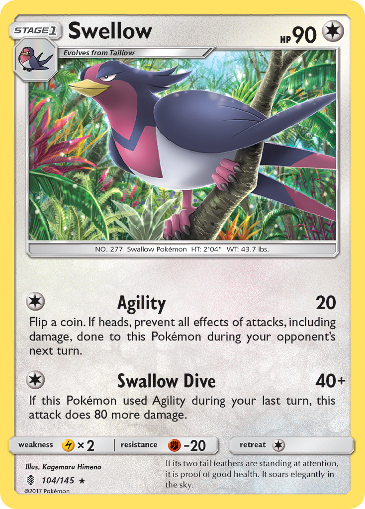 Swellow (104/145) [Sun & Moon: Guardians Rising] | KingTCG.ca