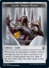 Spider // Lolth, Spider Queen Emblem Double-sided Token [Dungeons & Dragons: Adventures in the Forgotten Realms Tokens] | KingTCG.ca