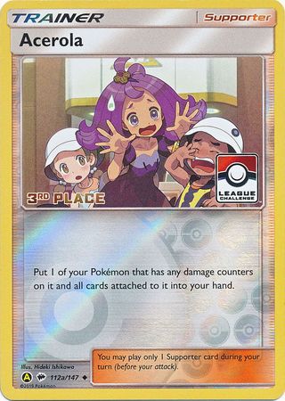 Acerola (112a/147) (League Promo 3rd Place) [Sun & Moon: Burning Shadows] | KingTCG.ca